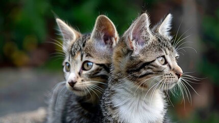Obraz premium Adorable domestic cat relaxing indoors, close-up of a fluffy feline with whiskers and bright eyes, perfect for pet-themed designs, animal care promotions, and content celebrating the charm of cats as 