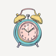 Vintage alarm clock illustration