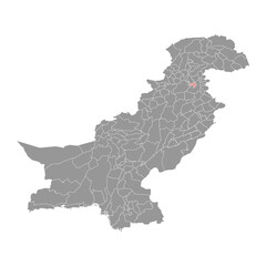 Islamabad Capital Territory map. Vector illustration.