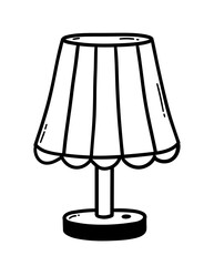 Obraz premium Line art vector illustration of vintage desk lamp with lampshade