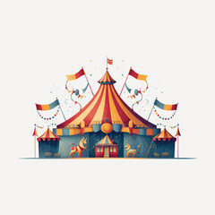 Colorful circus tent illustration