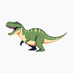 Cartoon green dinosaur roaring