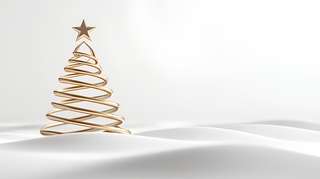 Gold tree with a star on top is the focal point of this image