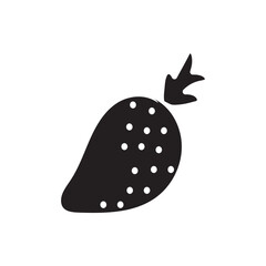 Hand-drawn stawberri silhouette, Fruit silhouette