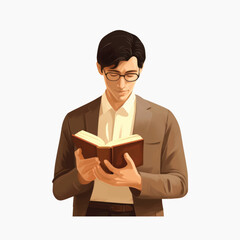 Man reading book illustration