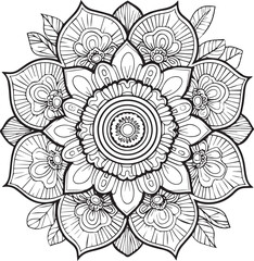 Mandala Pattern Design Vector On White Background,  Mandala pattern or Simple Floral.