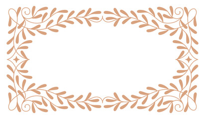 Vector design element and illustration in simple linear style - boho arch logo design element and frame for social media stories and posts, square border with ornament and copy space for text
