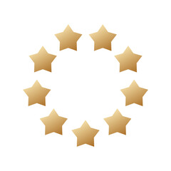 Golden stars circle frame. Premium star round border design
