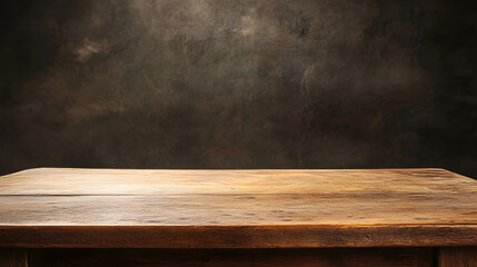 Wooden empty table template, desk mock-up isolated