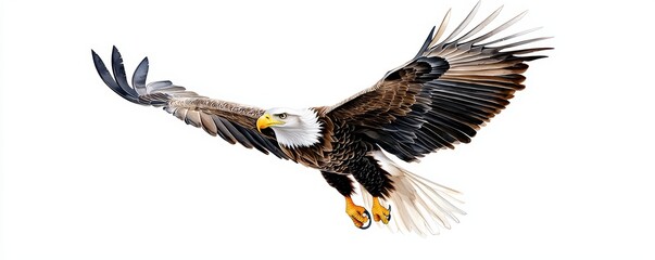 Fototapeta premium A majestic golden eagle soaring through a fiery sunset sky