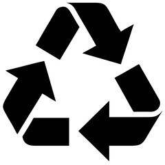 Recycling symbol icon representing waste management and sustainability