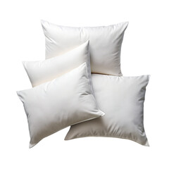 White pillows top view Isolated on transparent background.