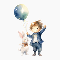 Cute child holding balloon