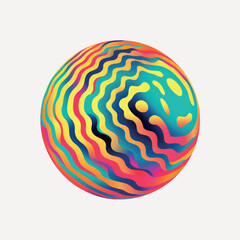 Colorful abstract wavy sphere