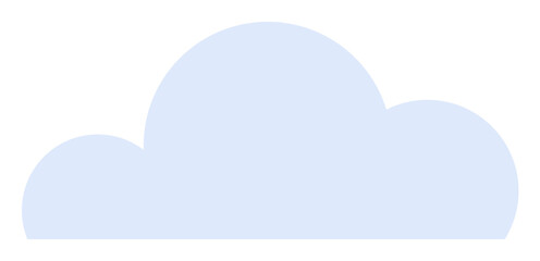 Large, light blue cloud with rounded edges. Ideal for weather symbols, digital icons, minimalistic designs, children s artwork, educational materials. Very simple design.