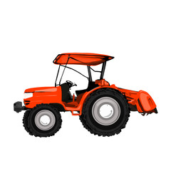 a tractor plowing machine with no background