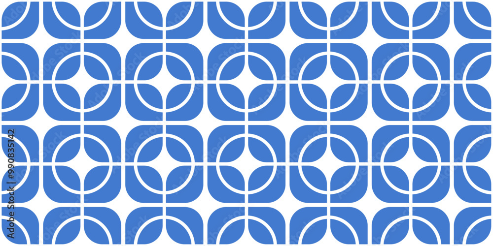 Poster simple vector tiles. seamless blue geometric pattern.