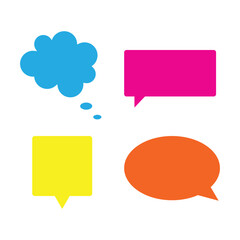 colorful speech bubble set icon vector