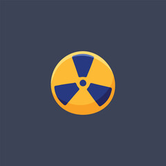 biohazard circle sign in flat vector design.