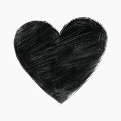 Black heart sketch art