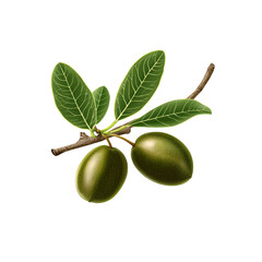 Obraz premium Olive Branch with Two Ripe Olives