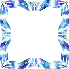 A stunning neon Christmas frame with intricate swirls and elegant patterns, perfect for a festive greeting card