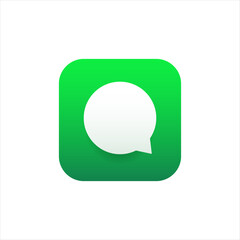 Message icon for mobile application in green modern style with gradient. New mail logo.