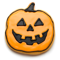 Halloween theme Cookie top view isolated on white background