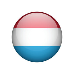 Flag Circle Icon of Luxembourg Isolated on White Background. Vector Illustration