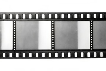 A black and white photograph of the termination point of a film strip, with the frame numbers visible.