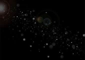 Particles of the Milky Way in space with silver dust, abstract vector background © saicle