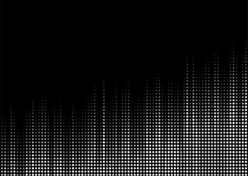 Abstract black white growing financial graph chart background. Vector dotted lines tech design