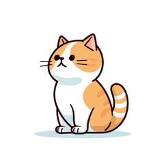 Cute cartoon orange tabby cat