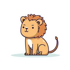 Cute cartoon lion illustration
