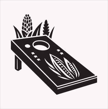 corn hole illustration vector silhouette on a white background