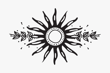 Tribal sun tattoo design
