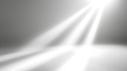 Serene Diffused Bright White Light Rays Casting a Gentle Atmospheric Glow on a Clean Minimalist White Background Creating a Feeling of Purity and Openness