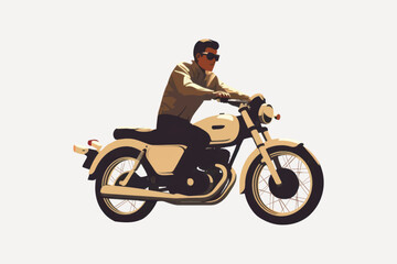 Fototapeta premium Vintage motorcycle rider illustration