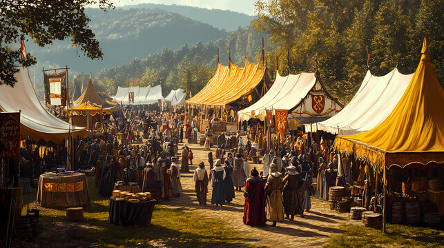 Vibrant medieval festivals in france capture the lively atmosphere and style. Renaissance Festival. Illustration