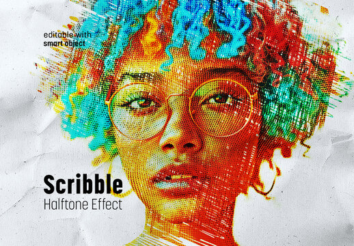 Scribble Halftone Effect