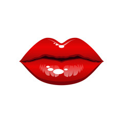 Glossy red lips illustration