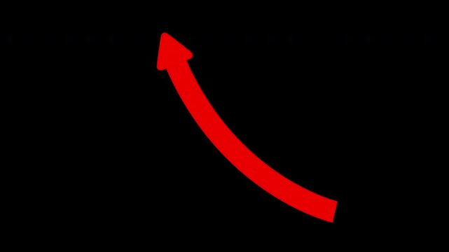 animated arrows elements set with arrowhead - alpha channel