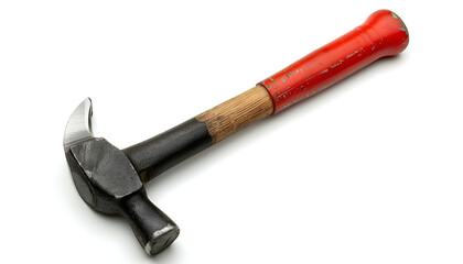 New hammer with rubber handle isolated on white