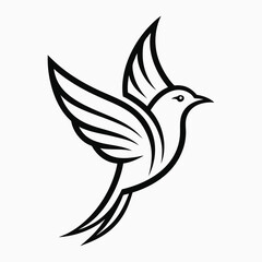 Bird logo  vector line art