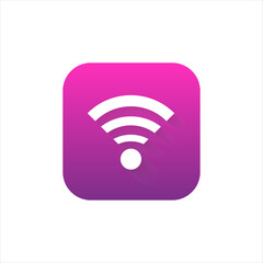 Internet application icon for mobile phone. Wifi logo with purple gradient. Internet connection logo.