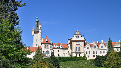 Pruhonice Park and Castle complex, National Cultural Monument and UNESCO World Heritage site, one of the most beautiful parks in Prague, Czech Republic