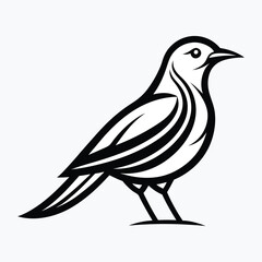 Bird logo  vector line art