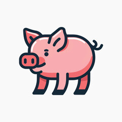 Cute cartoon pig illustration