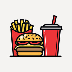 Fast food meal illustration
