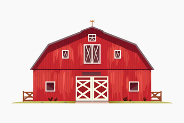 Rustic red barn illustration © Rawpixel.com